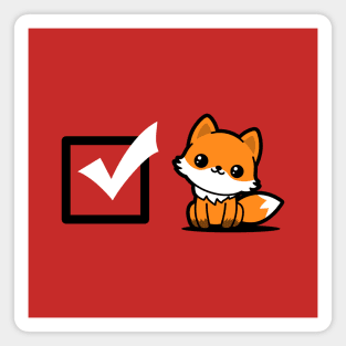 Funny Cute Kawaii Fox Cute Punny Cartoon Meme Gift For Fox Lovers Magnet